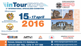 Բարի գալուստ «In Tour Expo-2016» 3-րդ միջազգային զբոսաշրջային ցուցահանդես